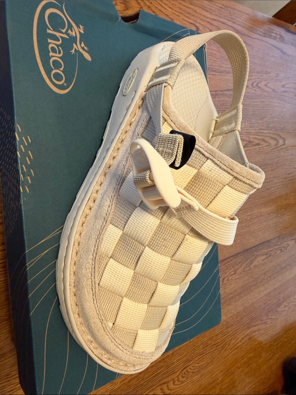 Chaco Womens Woven Cream Clog